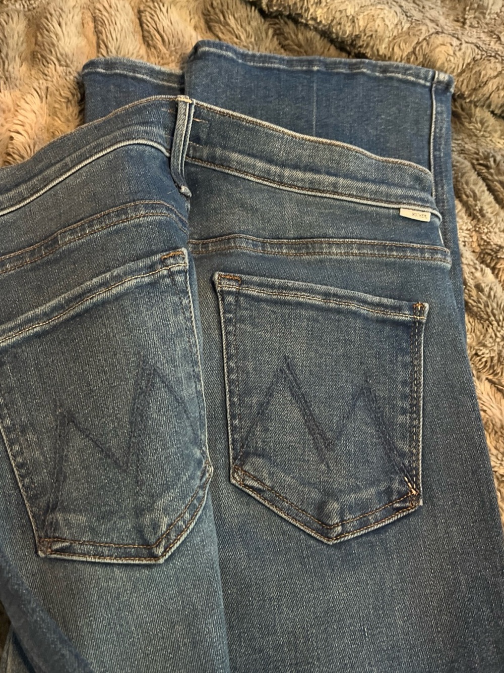 MOTHER Women's Bootcut Jeans in Medium Blue Denim